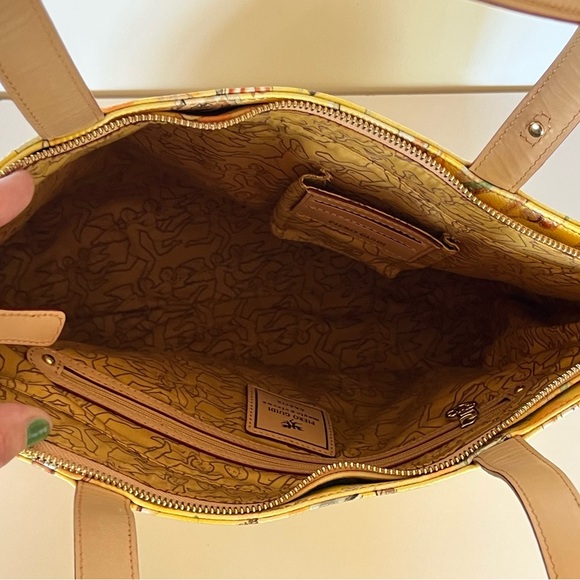 Piero Guidi Magic Circus Yellow shoulder Tote bag purse Italy EUC Made in Italy - Picture 6 of 8
